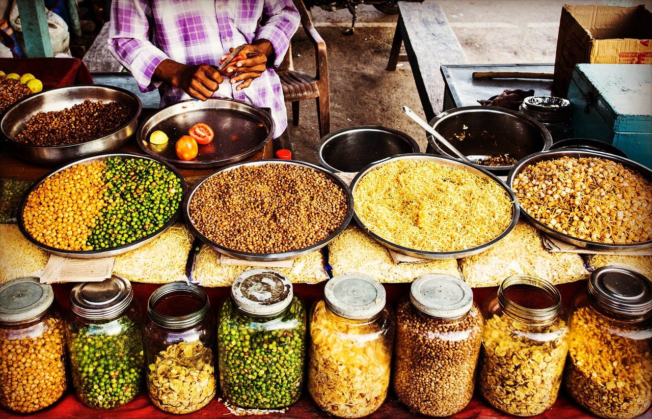 image of indian market with various spices
